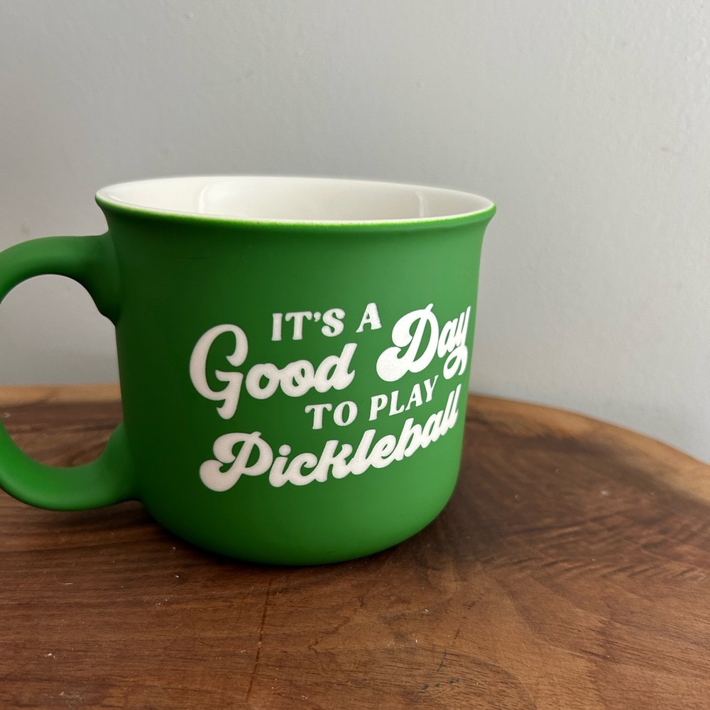 New ECCOLO Play Pickleball 20oz Green  Coffee Mug Cup